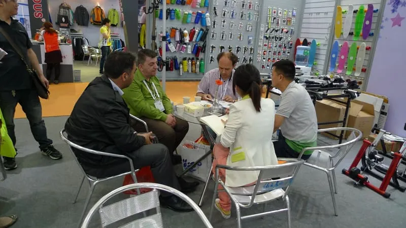 Business meeting at the EASTPARTS booth, China Cycle 2013