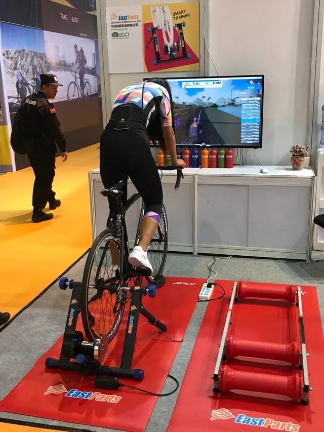 Smart Bike Trainer live demo at China Cycle 2017, Shanghai