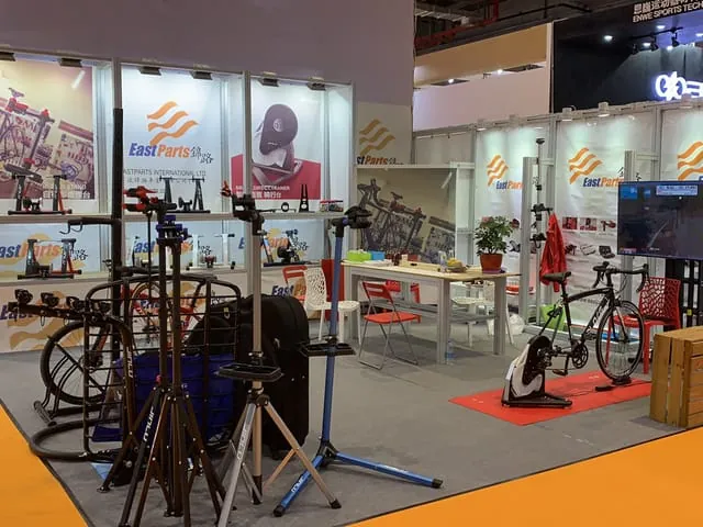 EASTPARTS booth with repair stands at China Cycle 2019, Shanghai
