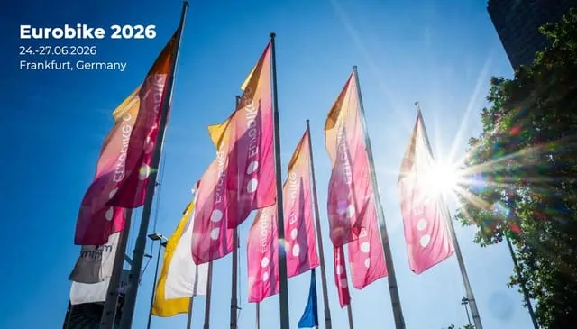 Eurobike 2026 fairground flags in Frankfurt