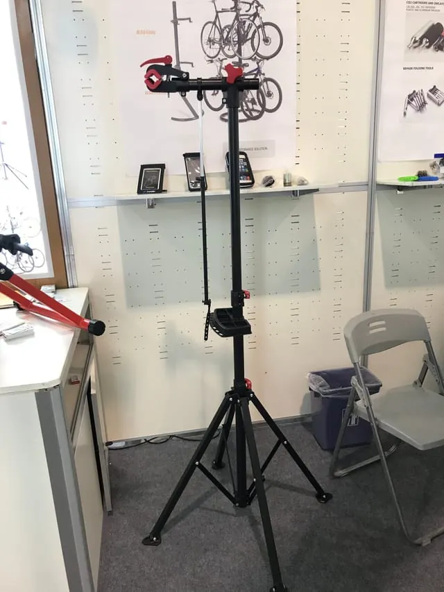 Bike repair stand display at Interbike 2018, Reno