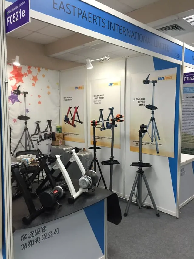 Trainers and repair stands on display at Taipei Cycle 2016